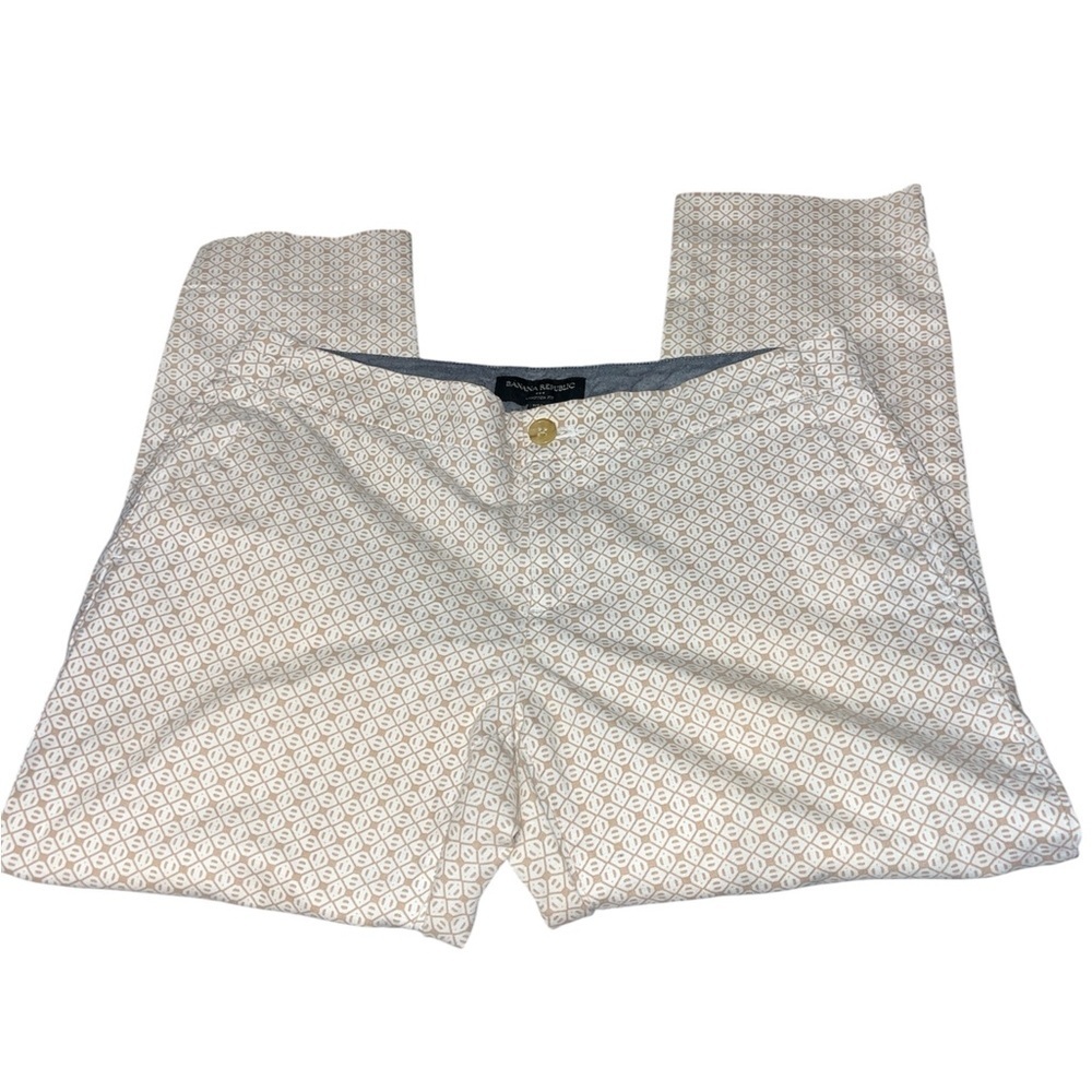 Banana Republic Beige Patterned Chinos hampton fit-petite - Picture 3 of 5